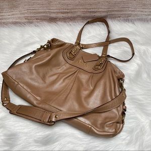 COACH Ashley Gold Leather Carryall Handbag